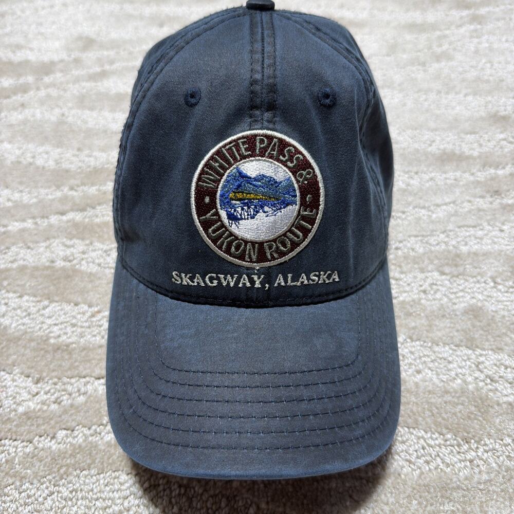 White Pass & Yukon Route - Skagway Alaska - Blue Adjustable Baseball Cap OSFM
